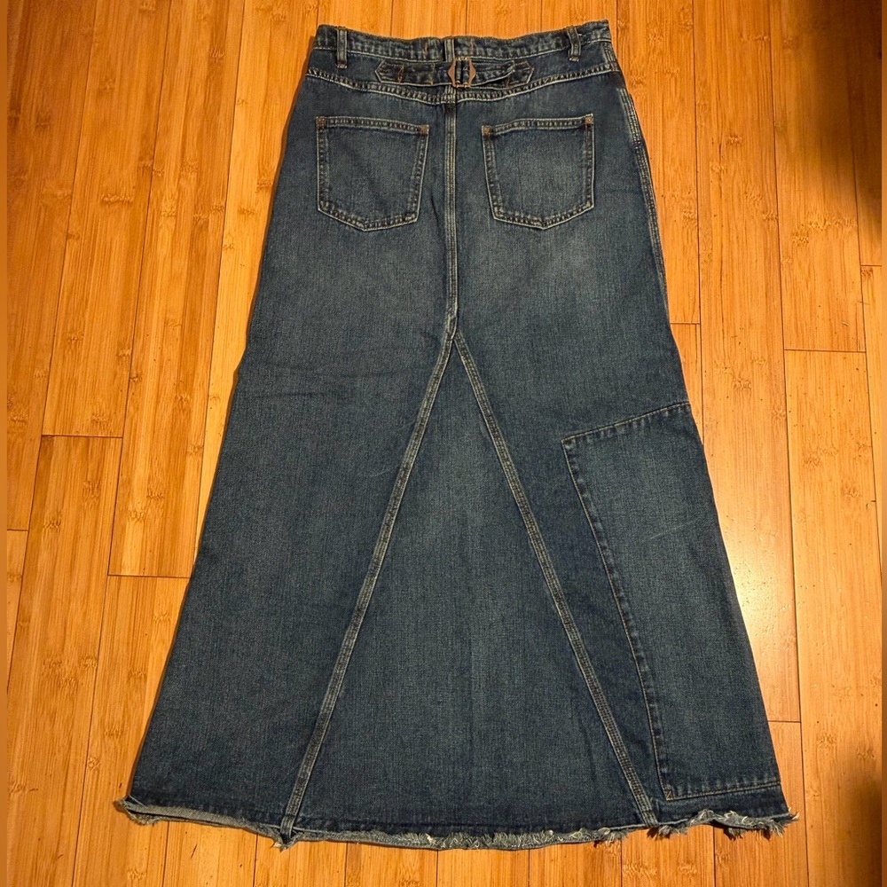 Free People Leanne Patchwork Denim Maxi Skirt Size 28 - Picture 5 of 16